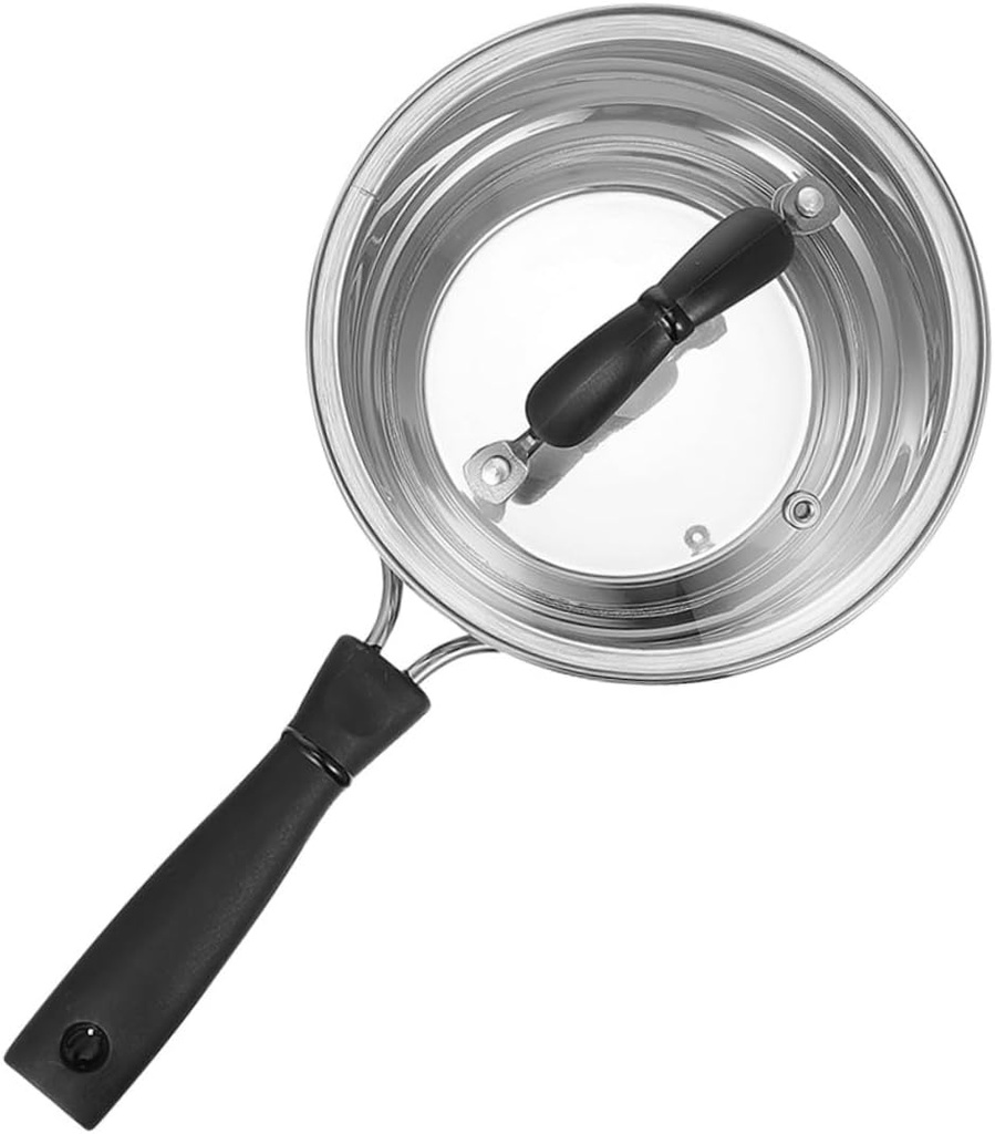 Versatile 16cm Stainless Steel Soup Pot with Single Handle and Steam Port for Milk, Saucepan, and Stew