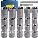 17-Piece Bolt Extractor Set for Lug Nut Removal - 1/2 Inch Drive - Remove Damaged, Frozen, Rusted Bolts & Nuts