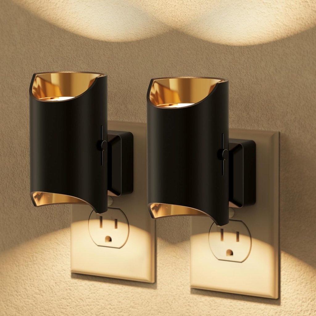 JandCase Wall Plug LED Night Lights with Dual 3000K Color Temperature
