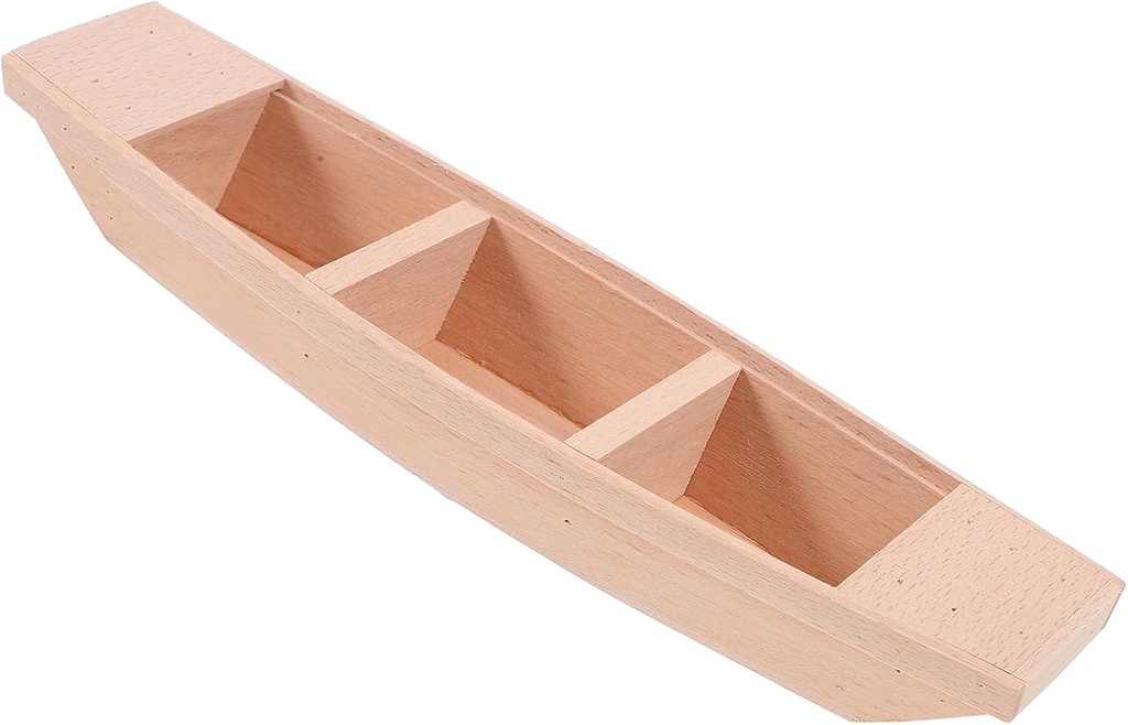 Mini Wooden Rowboat Craft Kit for DIY Fairy Garden Decor and Ocean Nautical Painting - Kids Toy and Micro Landscape Ornament Set