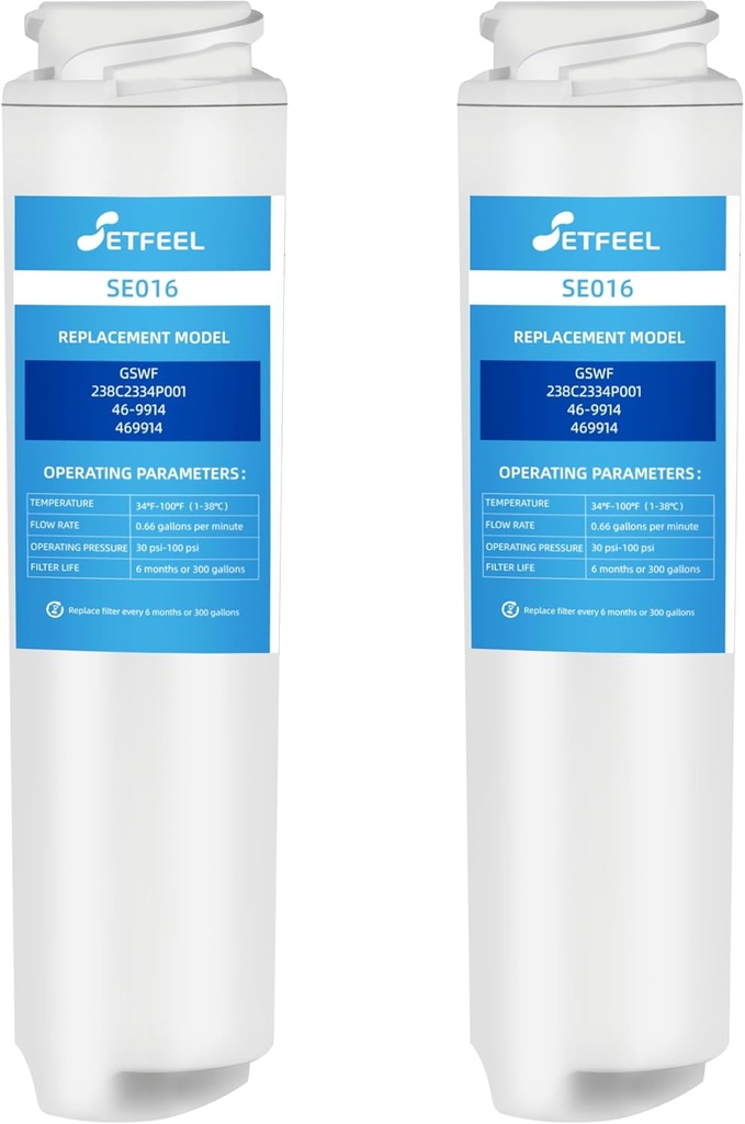 2-Pack SETFEEL GSWF Water Filter Replacement for GE GSWF, SmartWater GSWFDS 238C2334P001, Kenmore 46-9914 - Reduce Lead