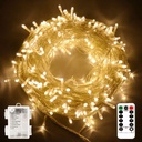 Battery Powered Fairy String Lights 33Ft 100 LED Warm White with Remote Control Timer - Perfect for Wedding Party Garden Decor