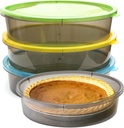 3 Pack Pie Containers - Plastic Food Storage Fresh Pie Keeper - 11 inch Diameter Holder by Youngever