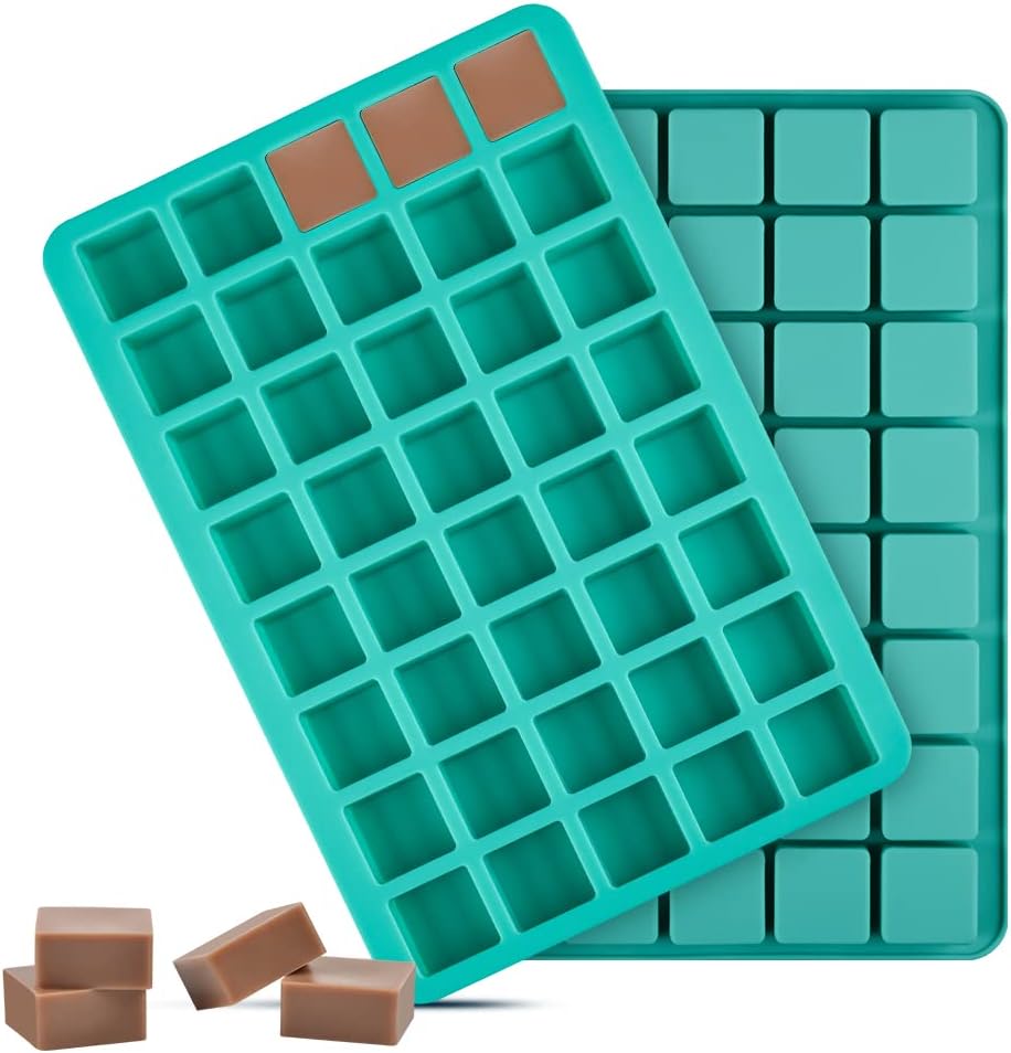 40-Cavity Square Caramel Chocolate Truffles Candy Mold Ice Cube Tray for Pralines and Jellies
