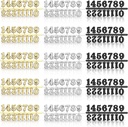 15 Piece Clock Numerals Kit Set in Black, Silver, and Gold - DIY Clock Numbers & Hands Replacement Parts for Home Decor