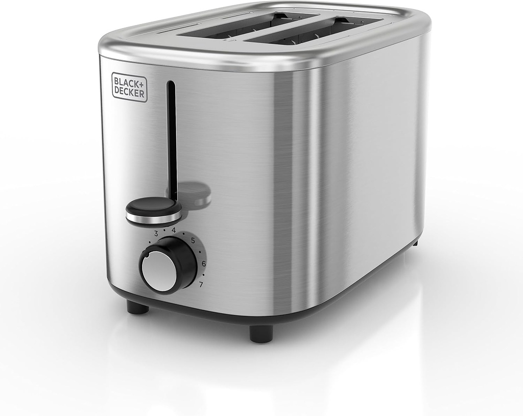 BLACK+DECKER® 2-Slice Toaster with 7 Toast Shade Settings, Extra-Wide Bagel Slots, Stainless Steel Finish