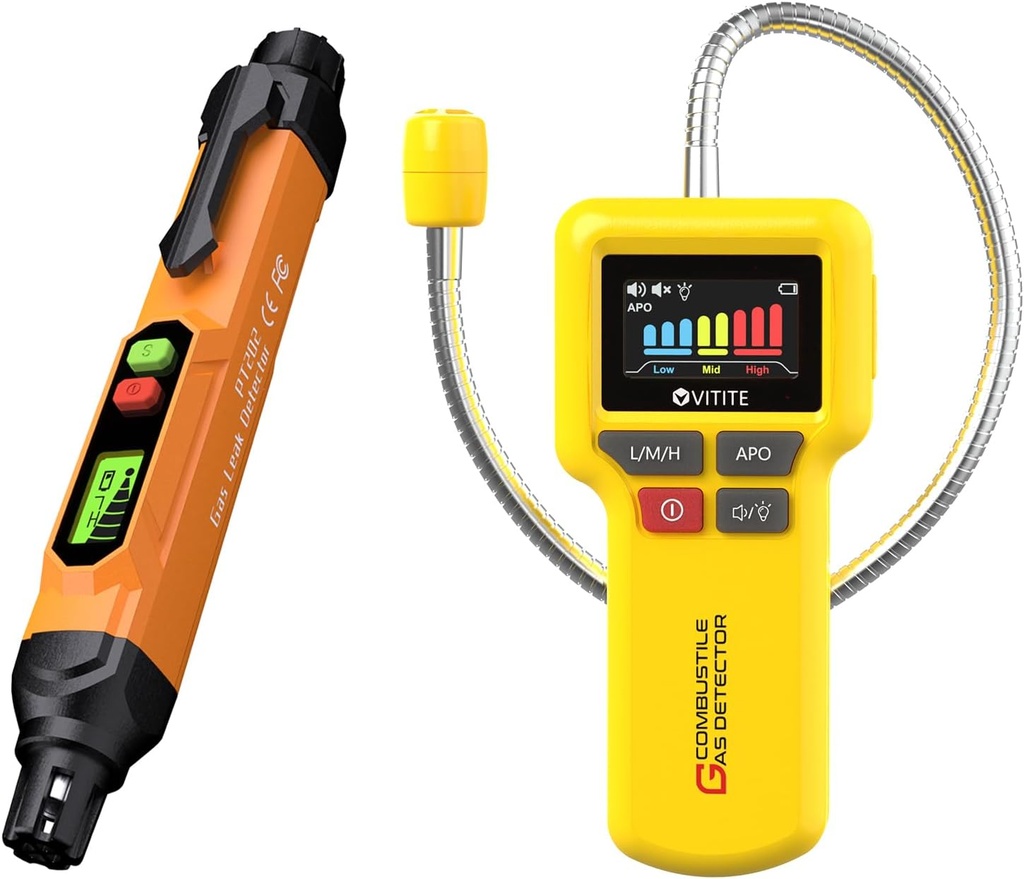 Compact Gas Detector Bundle: Mini Portable VITITE Y201Pro Natural/Propane Gas Detector