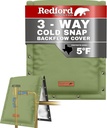 Redford Supply Co. 5°F Cold Snap Backflow Preventer Insulation Cover - 18"W x 34"H - Green - 3-Way Custom Fit - Water Sprinkler Winter Protection