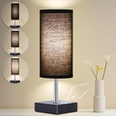 Wireless Touch Control Rechargeable Table Lamp for Bedroom and Living Room - 3 Modes, Battery Operated, 12 Inch Black