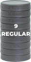 9 Pack Gray Regular Mouth Mason Jar Lids with Silicone Rings - Plastic Canning Lids for Ball, Kerr, and More