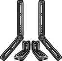 Adjustable Soundbar TV Mount Bracket for TVs, Fits Most Sound Bars Up to 20 lbs, Mount Above or Below TV with L-Shaped Hooks and 180° Extension Plates