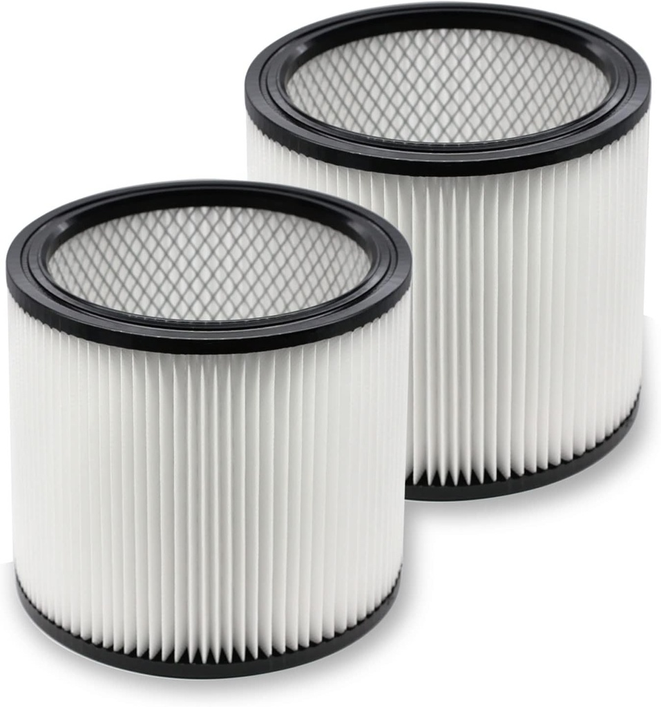 Shop-Vac 90350 90304 90333 Replacement Filter 2 Pack - Compatible with 4-16 Gallon Wet/Dry Vacuum - Washable Synthetic Material