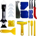 20-Piece Silicone Caulking Tool Set for Caulk and Grout Removal, Finishing, and Sealing