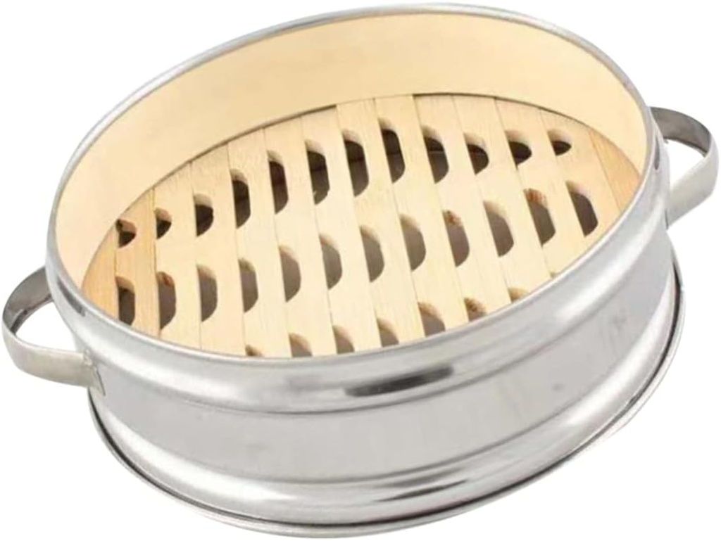 Multi-Functional Buns Steamer Cookware Set for Steaming Chicken, Fish, Vegetables, and Dim Sum with Wooden Long Bao Binaural