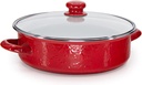 3qt Golden Rabbit Enamelware Saute Pan - Solid Red Color