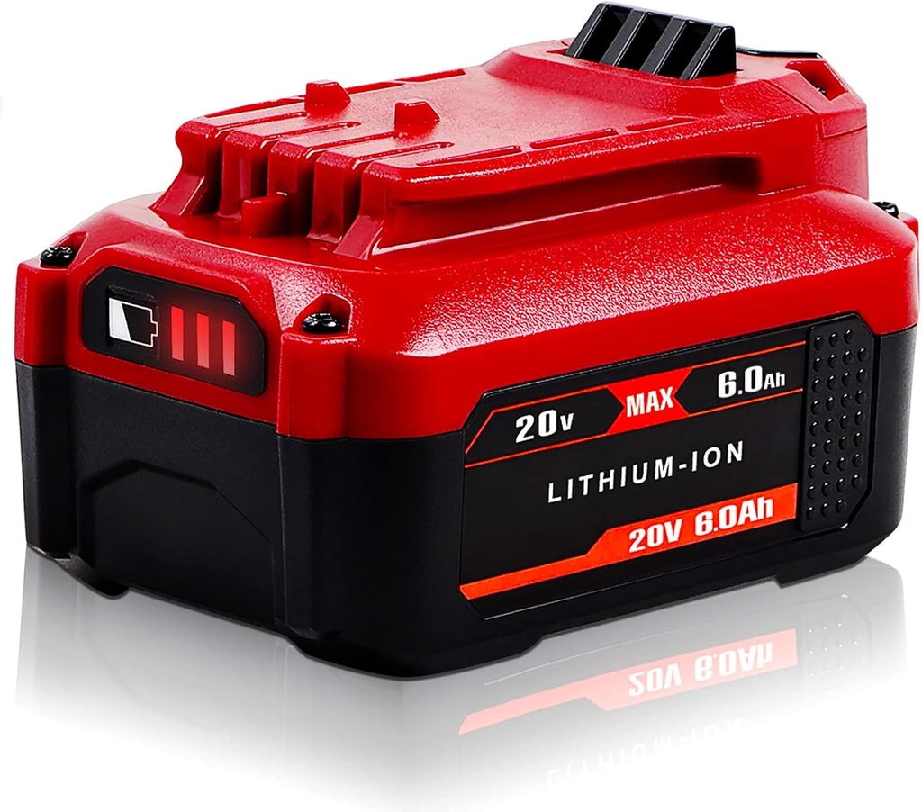 High Capacity 20V 6.0Ah Lithium Ion Replacement Battery for Craftsman V20 Cordless Power Tools - Compatible with CMCB205, CMCB204, CMCB206, CMCB202, CMCB201