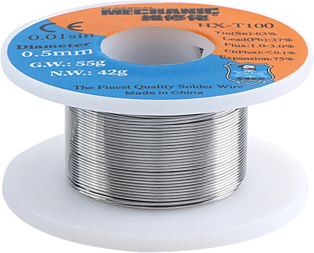 55g JESSINIE Tin Lead Solder Wire 0.5mm Sn63 Pb37 for Electrical Soldering
