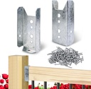20 Pack LukLoy Galvanized 2x4 Wood Rail Fence Brackets Repair Kit with Stainless Steel Screws