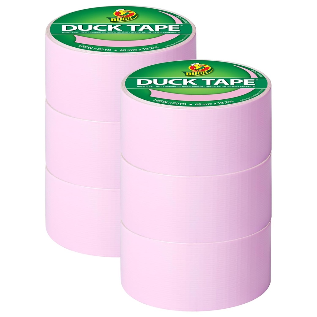 6-Pack Duck Brand Baby Pink Color Duct Tape for Arts and Crafts (240976_C)