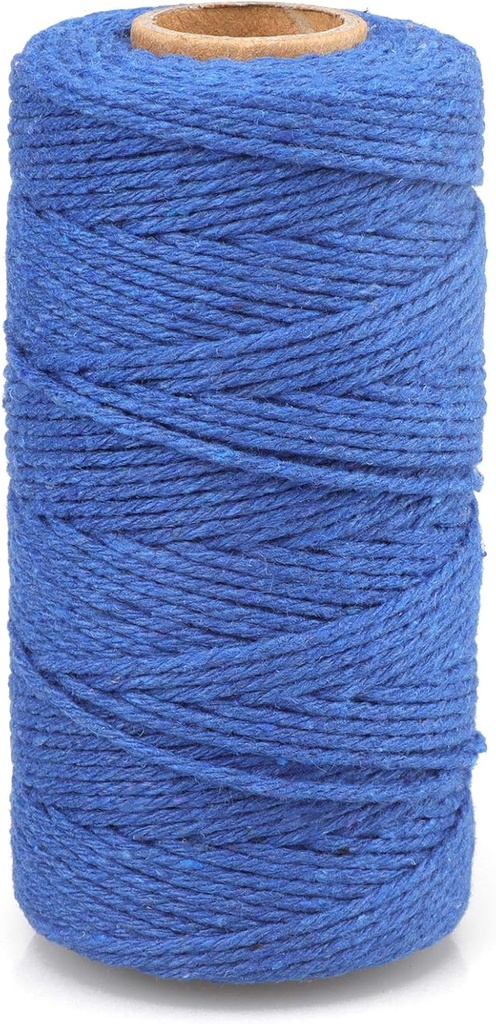 328 Feet Blue Cotton Butcher Twine String for Gift Wrapping, DIY Crafts, Cooking, Home Decor, Art Gardening, Packaging