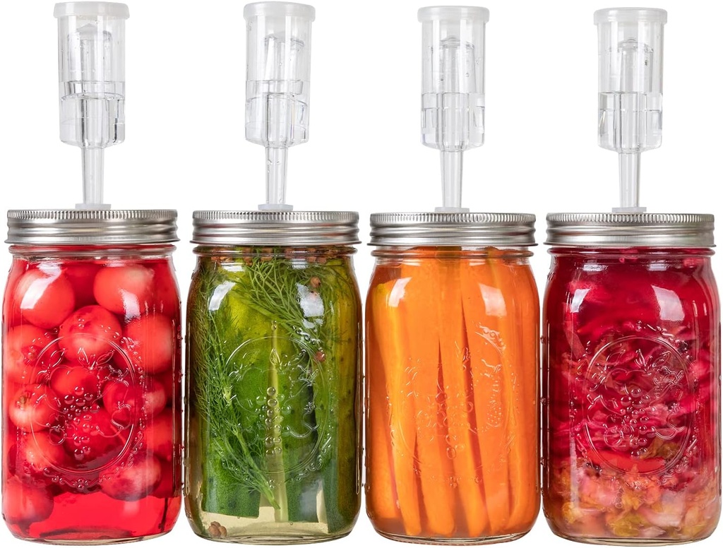 Stainless Steel Fermentation Kit for Wide Mouth Mason Jars by Jillmo - Jars Not Included