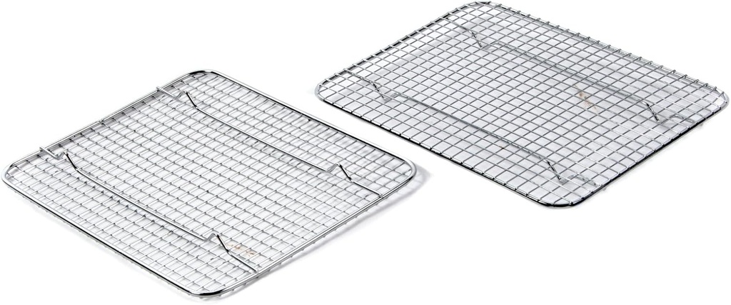 Set of 2 Stainless Steel Heavy Duty Wire Racks for Cooking, Baking, and Cooling - Oven and Dishwasher Safe up to 575F - 8"x10