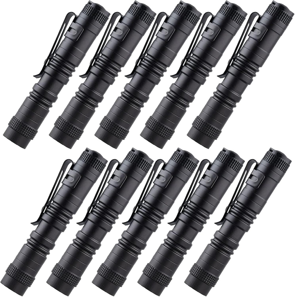 10 Pack Mini LED Flashlights with Clip for Camping, Outdoor, Emergency - Ideal Gifts for Fathers, Husband - Beieverluck