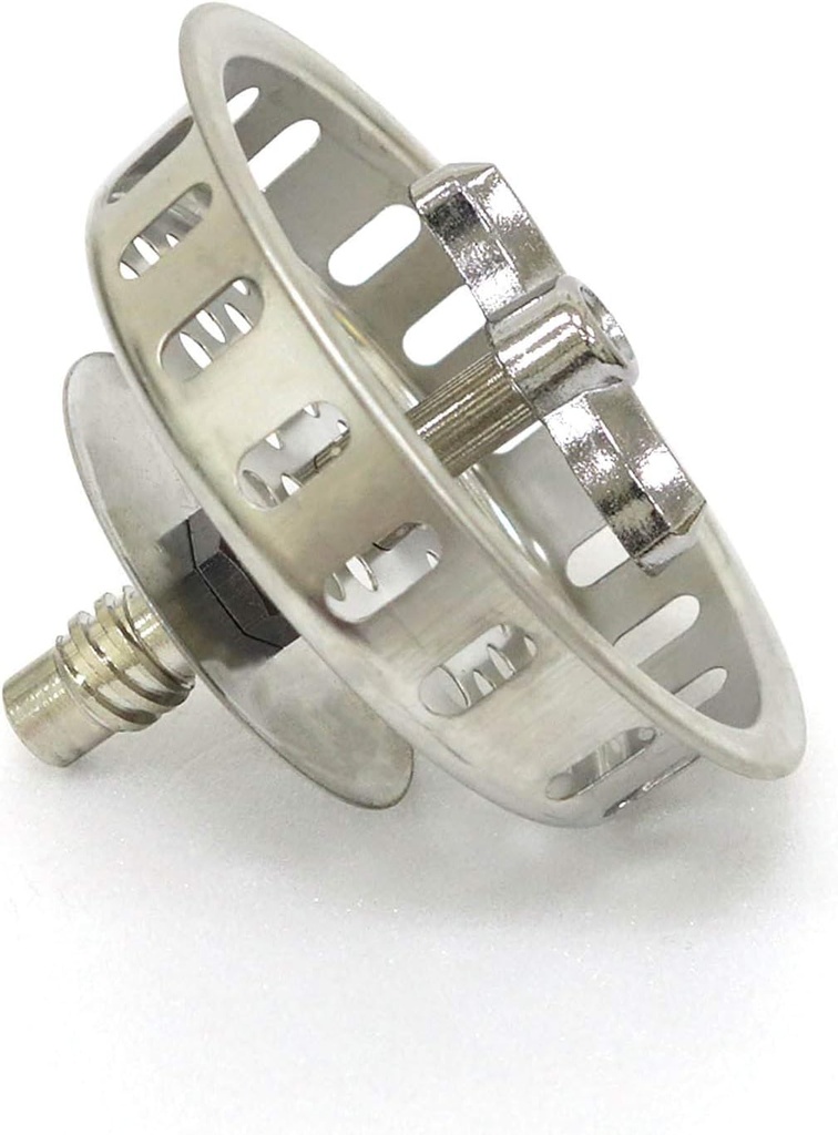 Premium 304 Stainless Steel Twist Lock Basket Strainer Replacement for 3-1/2" Spin and Seal Drains with Threaded Stopper - VARNAHOME