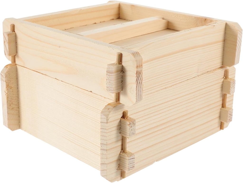 Wooden Dumpling Steamer Basket - LABRIMP Elegant Square Food Steamer for Kitchen