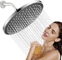 8 Inch Round High Pressure Massage Rain Shower Head - Powerful Massaging Rainfall Showerhead with Adjustable Settings for Bathroom Fixed Showers