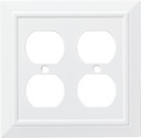 Franklin Brass Classic Architecture Pure White 2-Gang Wall Plate Outlet Covers (1-Pack) Double Duplex Switch Plates W35247-PW-C