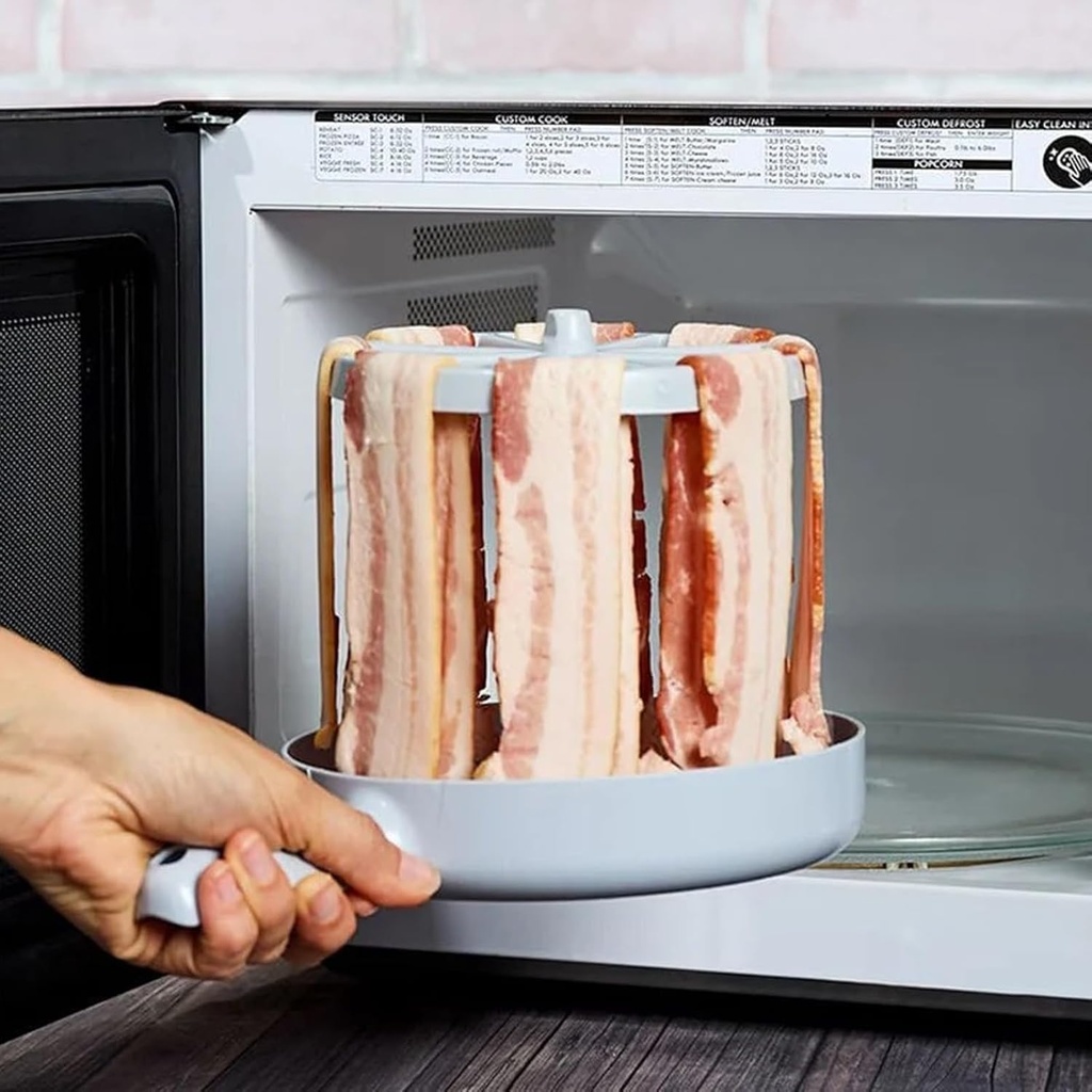 Non-Stick Bacon Tray for Microwave, Oven, and Air Fryer - 7.08 Inches - Easy Bacon Cooking Solution