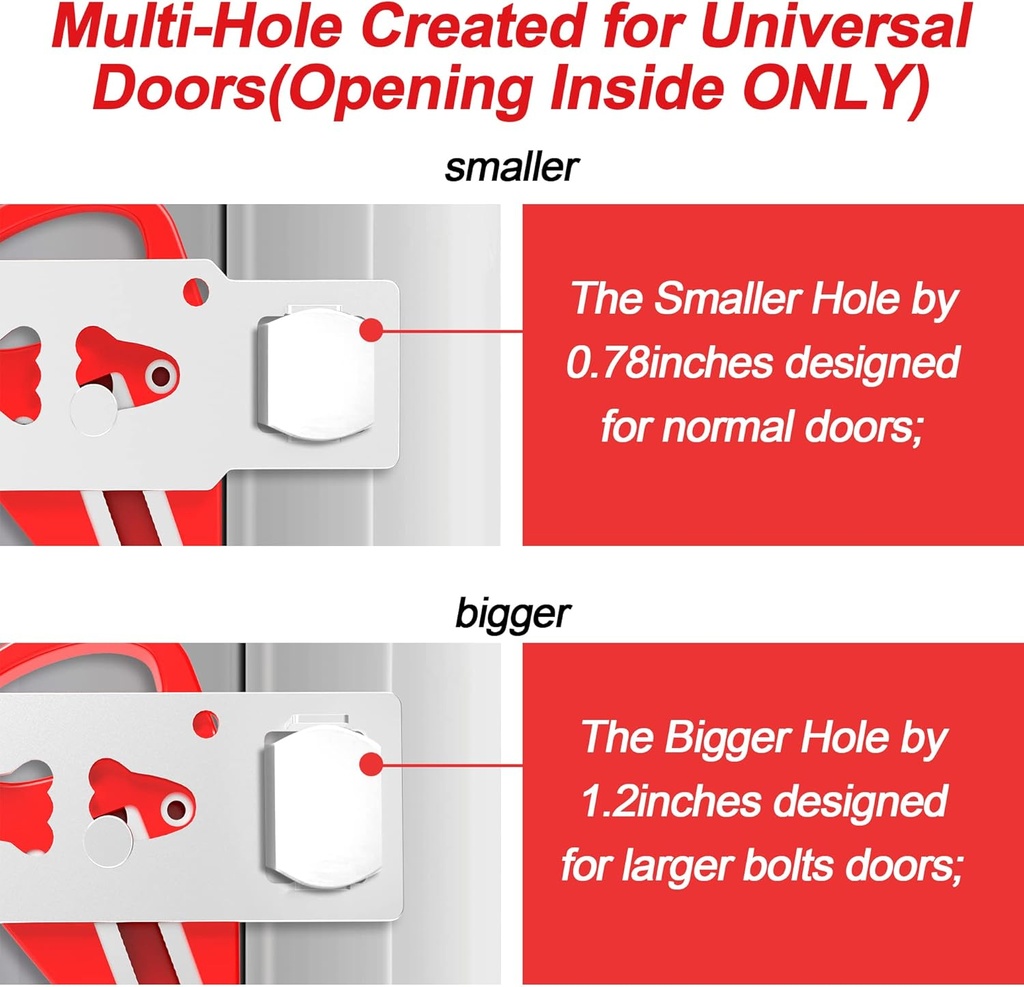 Portable Door Lock for Home Security and Travel Safety - Lockdown Lock for Added Privacy and Protection - Ideal for Travel, Apartments, College Dorms - Red