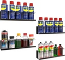 Heavy-Duty Steel Wall-Mounted Spray Bottle Holder with 20 Holes - 4 Pack Aerosol Spray Can Storage Rack for Garage, Shop, Home, or Tool Trailer