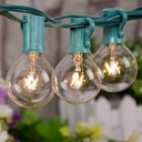 25Ft G40 Globe String Lights with 27 Clear Bulbs for Outdoor Indoor Christmas Decor