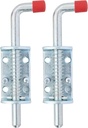 6.5" Heavy Duty Metal Lock Barrel Bolt Spring Loaded Latch with Grip for Gate Shed Door Tailgate Trailer Garage, Set of 2 Silver