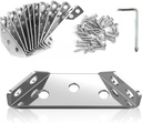 10-Pack Stainless Steel Corner Braces with Screws and Screwdriver - Universal Trapezoidal Brackets for Furniture