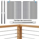100 Pack CELYND T316 Stainless Steel Swage Lag Screws for Cable Railing - Left and Right Handed Thread - 1/8" Deck Stair Wood Post Hardware Kit