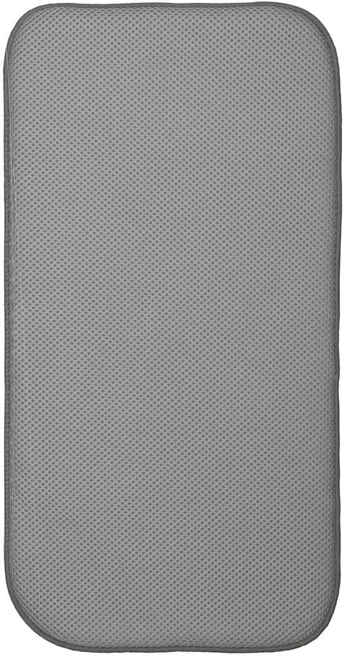 InterDesign iDesign iDry Mini Kitchen Countertop Dish Drying Mat - Absorbent, 18" x 9", Pewter/Ivory