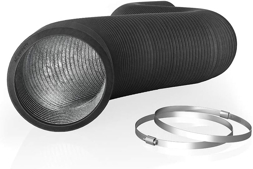 10-Inch Heavy-Duty Aluminum Ducting for Heating, Cooling, Ventilation & Exhaust - 8ft Long - AC Infinity