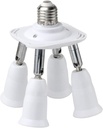 4-in-1 E26 Light Socket Adapter Converter for LED Bulbs - 360° Adjustable, 180° Bendable, Max 240W