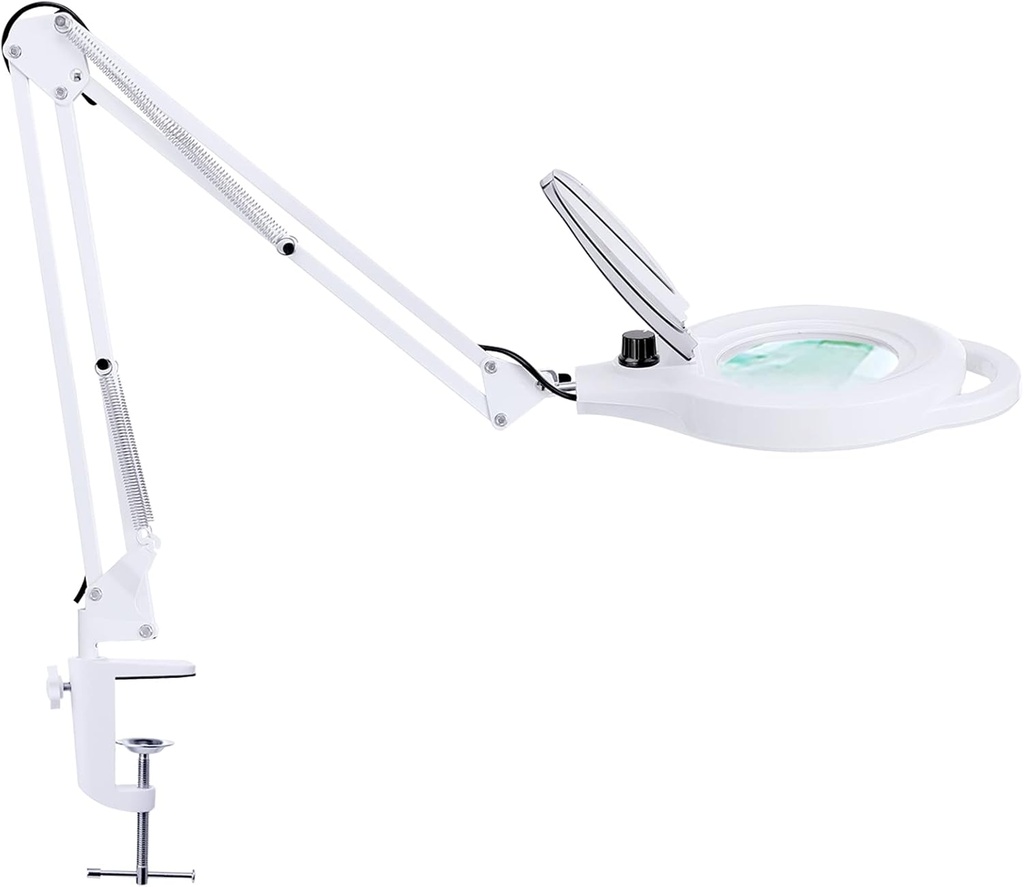 10X Magnifying Lamp with Clamp, 2200 LM Super Bright Lighted Magnifier for Close Work, Crafts, Reading, Repair