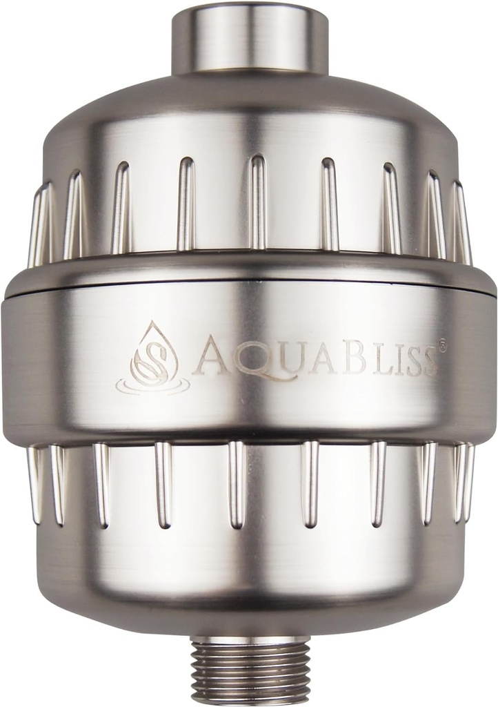 AquaBliss High Output Shower Filter for Healthier Skin, Hair, and Nails - Reduces Dryness, Itchiness, and Eczema - Brushed Nickel SF100-BN