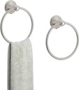 Brushed Nickel Stainless Steel Bathroom Towel Ring Set - Rustproof Round Wall Towel Holder (2 Pack)