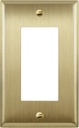 Stainless Steel 1-Gang Decorator Wall Plate, Corrosion Resistant Outlet Cover, Brushed Brass Finish, 4.50" x 2.76" - Enerlites 7731-BB