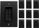 10 Pack Decora Style Single Gang Brush Wall Plates Cable Pass Through for Wall Cable Management - BestMounts Brush Plate Insert for Wires, HDTV, HDMI & Home Theater