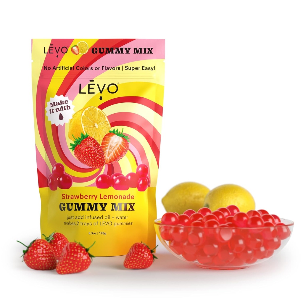 LEVO Strawberry Lemonade Gummy Mix - DIY Infused Gummies - 64 Gummies per Bag - 1 Pack