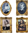 Set the scene for a spooky Halloween with these 3D Changing Face Pictures! Perfect for horror parties and haunted houses, this set includes 4 moving portrait frames for indoor decoration.
