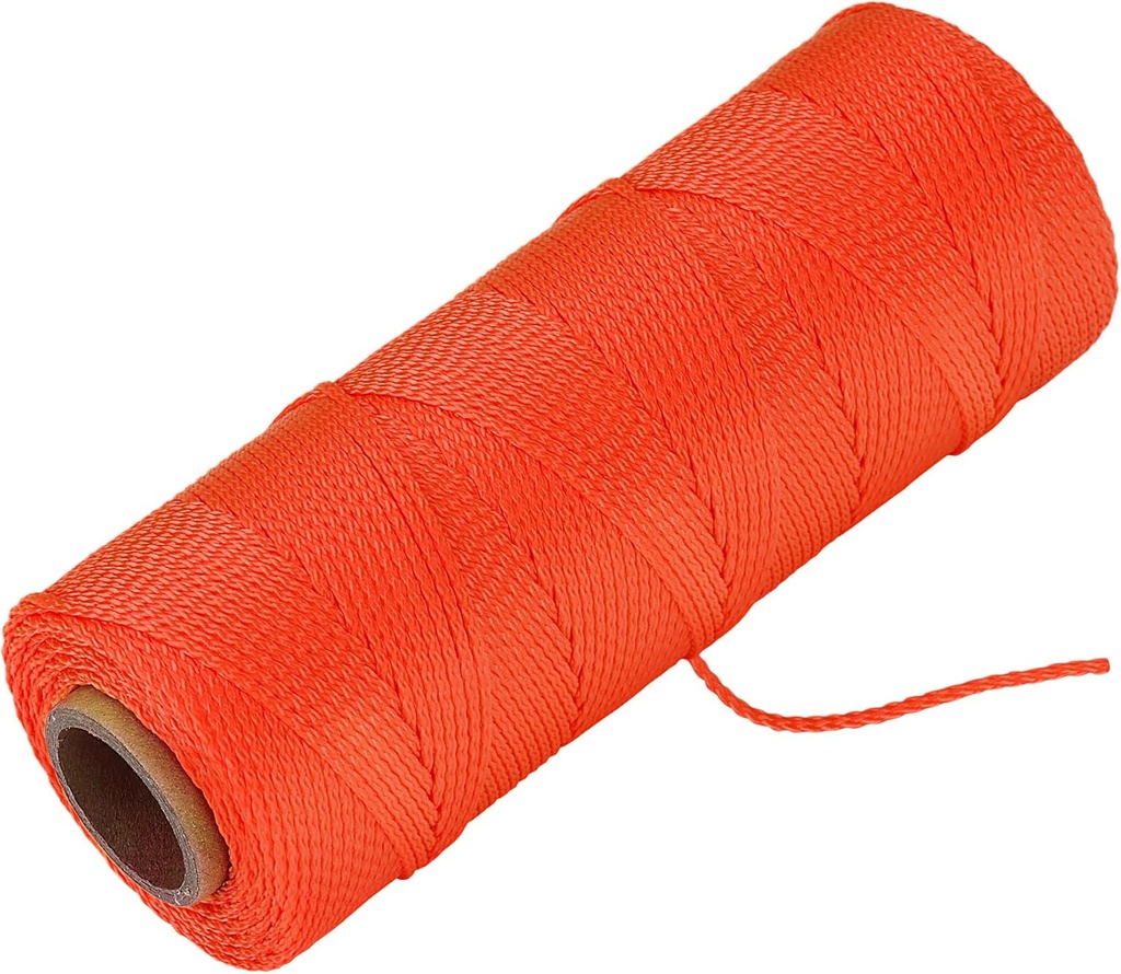 500 Ft #18 Braided Nylon Mason Line String for Gardening & Construction - Ideal Twine for Masonry Tools, String Level & More