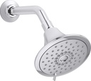 KOHLER 22169-CP Forte Multifunction Showerhead, 3 Spray Settings, Polished Chrome, 2.5 GPM, Wall-Mounted